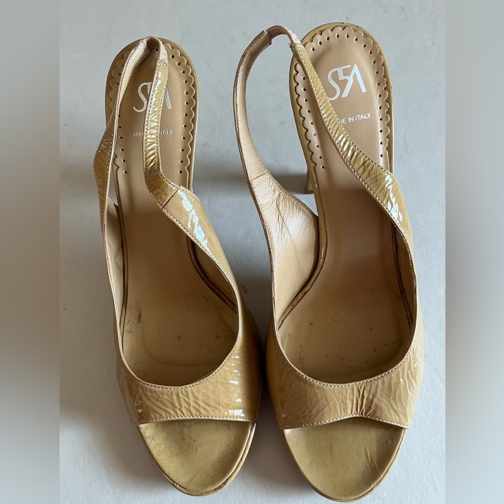 SaksFifth Women's Tan Slingback Heels
